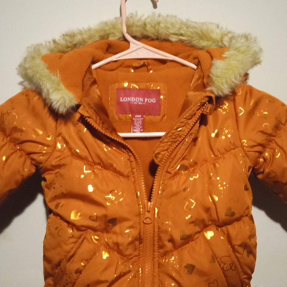 London Fog Orange Jacket with Gold Accents